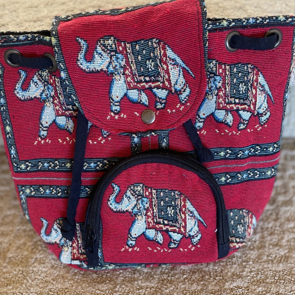 Adorable, Thailand Elephant Backpack, MINT Condition!